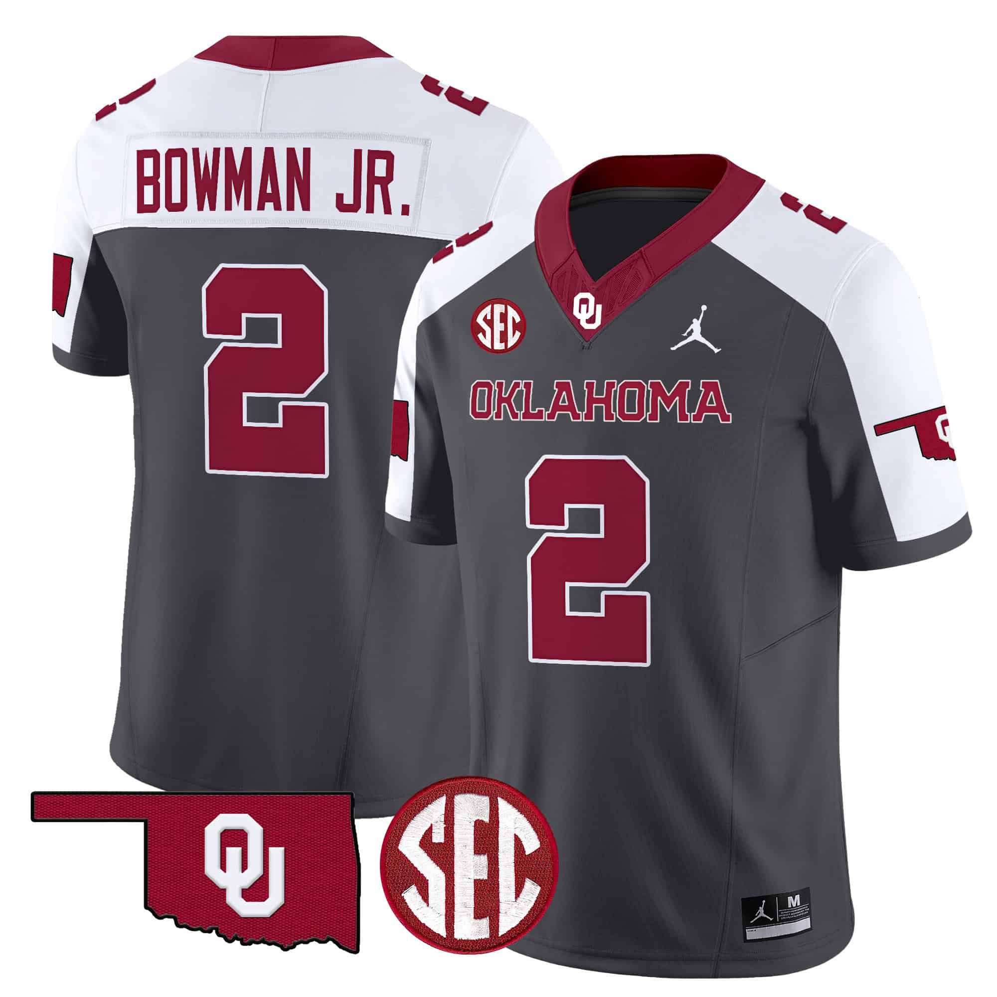 Men Oklahoma Sooners #2 Bowman jr Black 2024 Vapor Limited NCAA Jersey